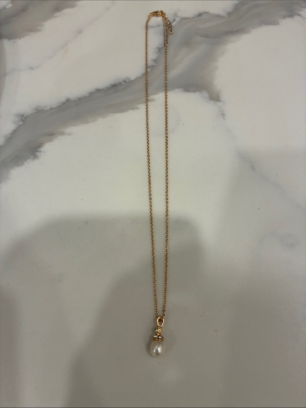 Gold Pearl Drop Necklace - Women’s Fashion Jewelry